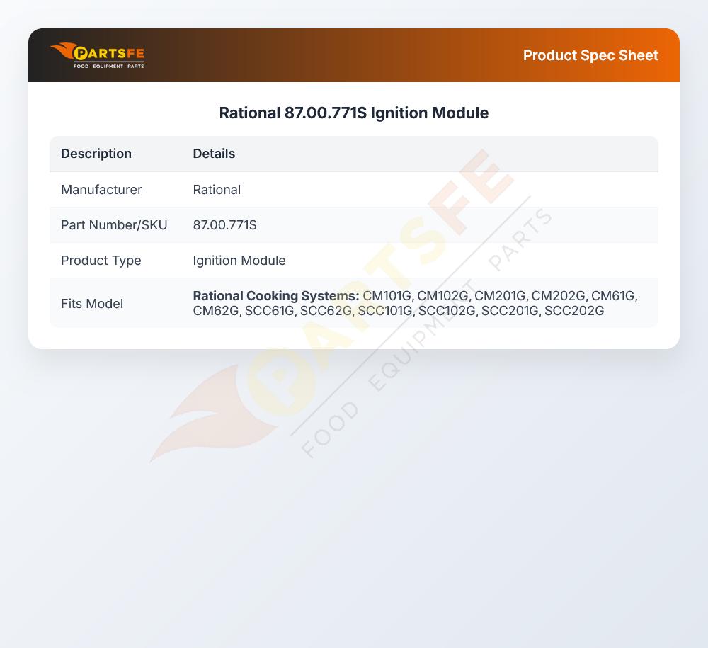 Rational 87.00.771S Oven Ignition Module
