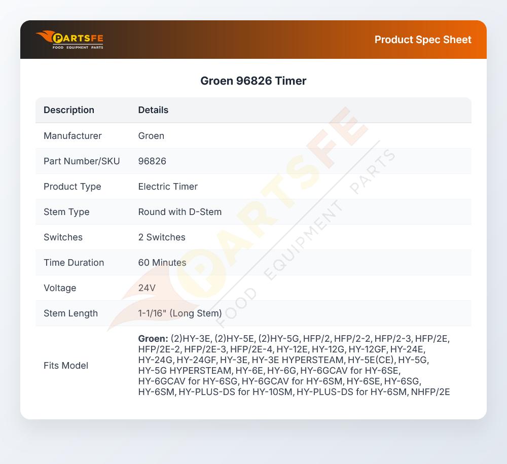 Groen 96826 Timer 60 Minute 24V