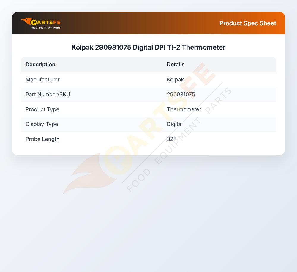 Kolpak 290981075 Digital DPI TI-2 Thermometer