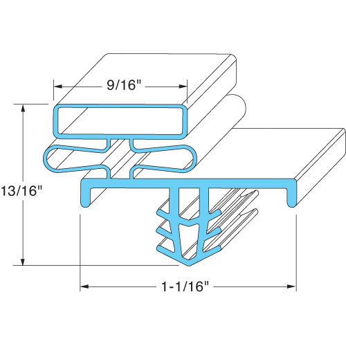 Delfield 1702636 Magnetic Push-In Door Gasket, 25-1/8" X 29-1/4"