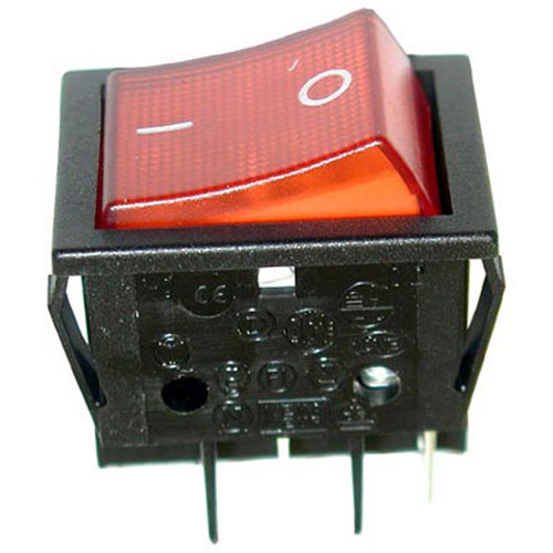 Star Mfg 2E-Z1858 Roller Grill Red Lighted Rocker Switch W/1/4" Tab