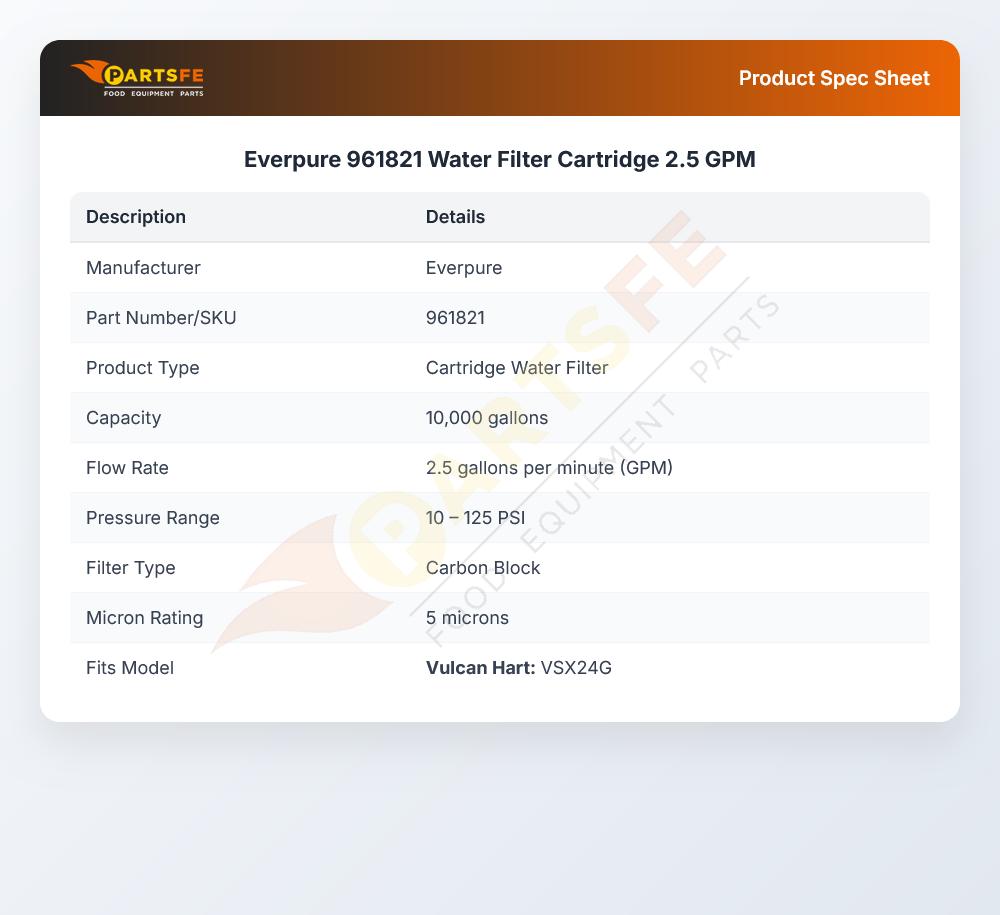 Everpure 961821 Water Filter Cartridge 2.5 GPM