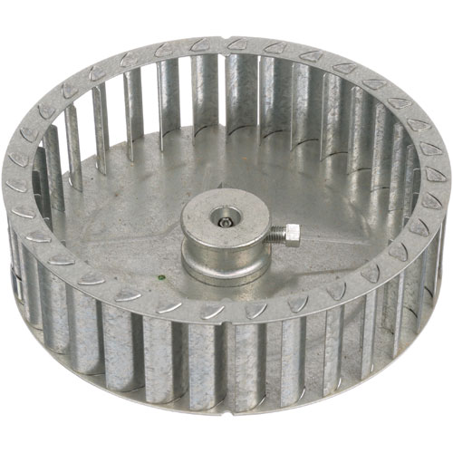 Hobart 115780-8 Blower Wheel 7-1/8"DIA, 2"W, 1/2" Hole, Flat Back, CCW Rotation, Puller Hub, 2 Set Screws