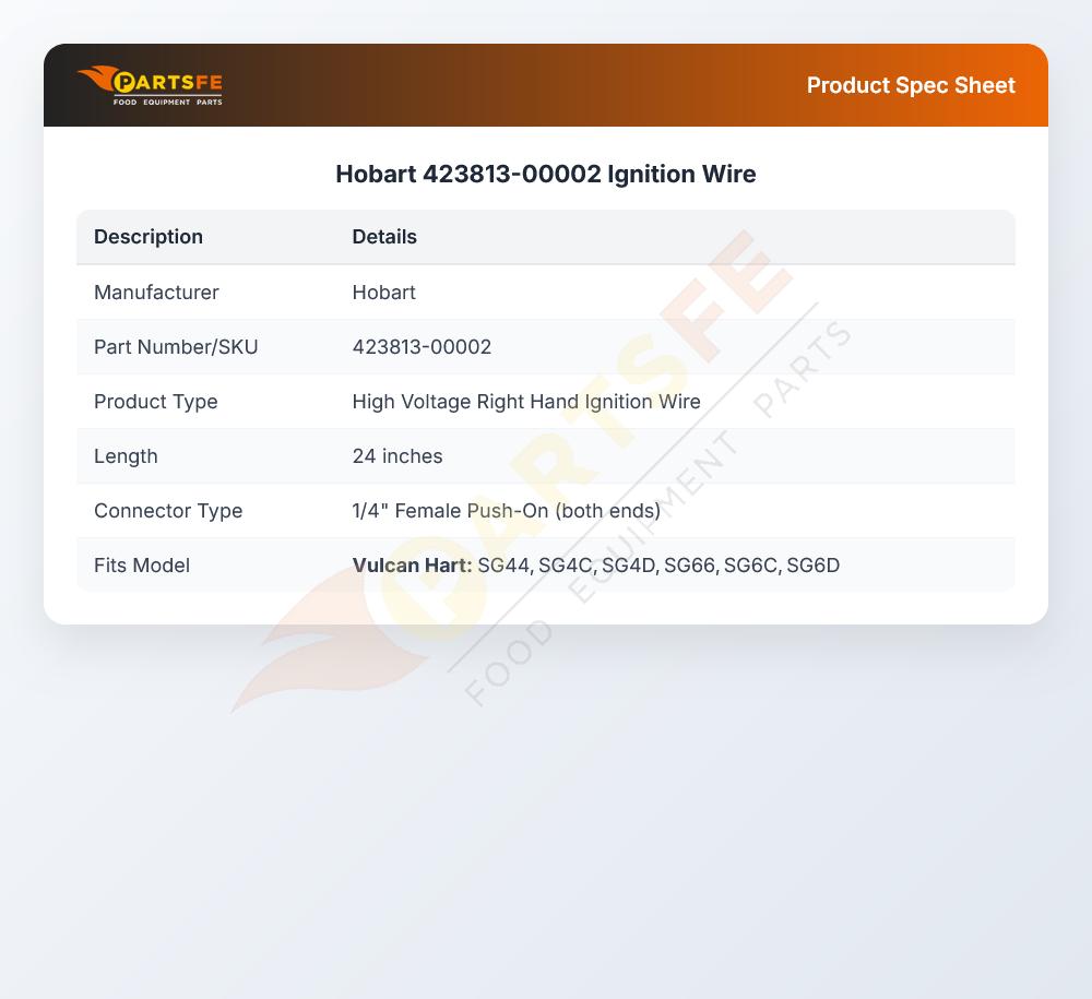 Hobart 423813-00002 Ignition Wire