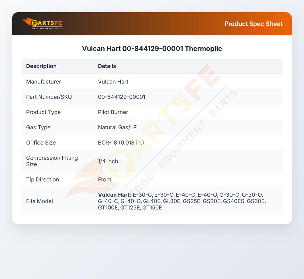 Vulcan Hart 00-844129-00001 Thermopile