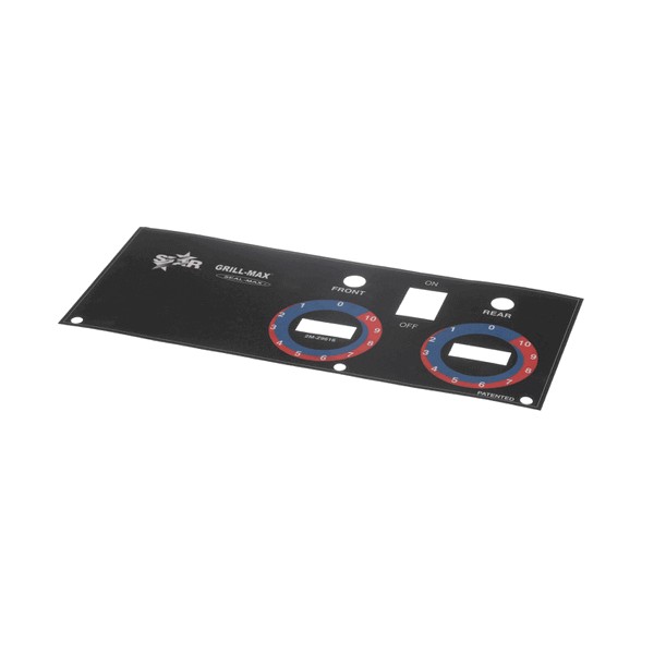 Star Mfg 2MZ9616 Roller Grill Control Panel Label 50/75CBD/HD