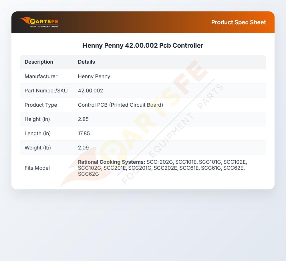 Henny Penny 42.00.002 PCB Controller