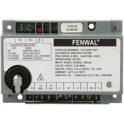Blodgett BL54388 Ignition Control 24 VAC Input
