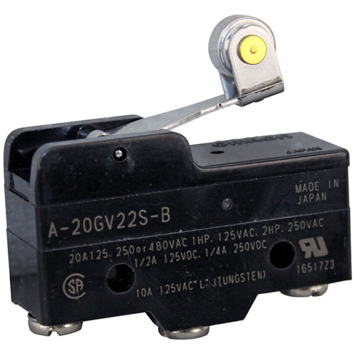 Pitco PTP5047171 Roller Lever Microswitch W/1" MT Centers, 20 AMP, 125/250/480V