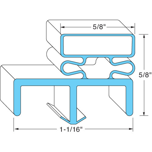 Nor-Lake 37453 5/8" Magnetic Door Gasket W/  1-1/16" Base