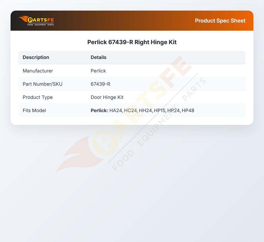 Perlick 67439-R Right Hinge Kit RES GEN
