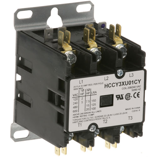 Scotsman 12-0739-02 3 Pole Contactor w/Screw Terminals, 25/35A, 208/240V