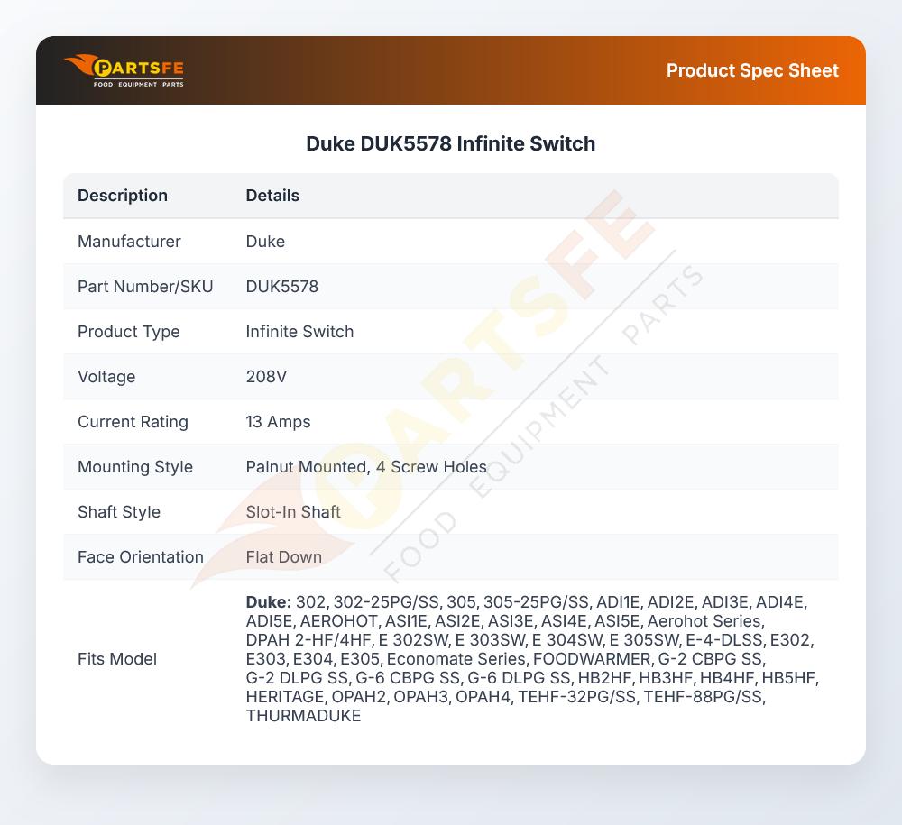 Duke DUK5578 Infinite Switch